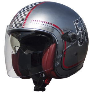 Motorradhelm Retro Jethelm Premier Vangarde Fiftysix Silber