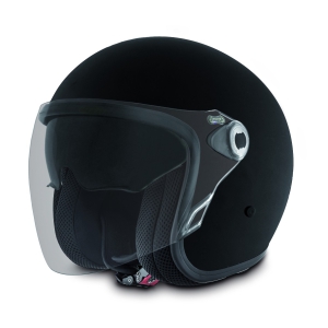 Motorradhelm Retro Jethelm Premier Vangarde Schwarz Matt