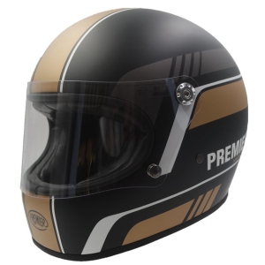 Motorradhelm - Premier - Trophy - Old Style - schwarz