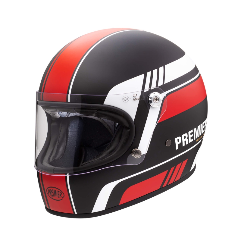 Motorradhelm Premier TROPHY Stripe Red